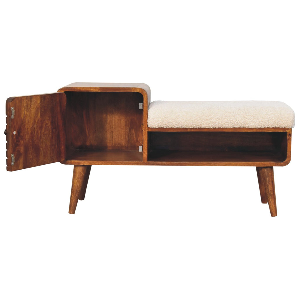 Boucle Chestnut Hallway Bench Table product view 6 by Eversby Home