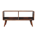 Curved Chestnut Double Slot Media Unit product view 1 by Eversby Home