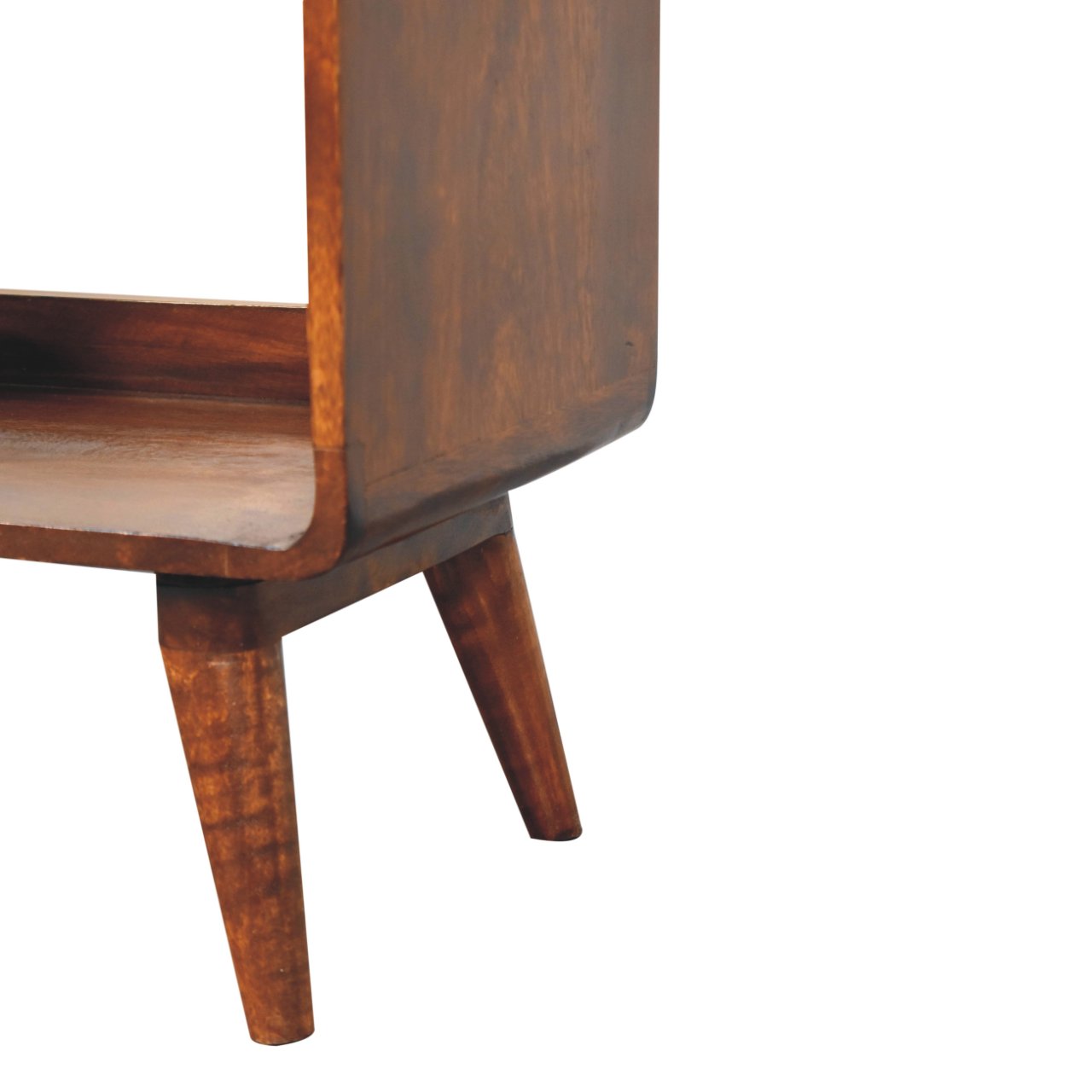 Curved Chestnut Double Slot Media Unit product view 6 by Eversby Home