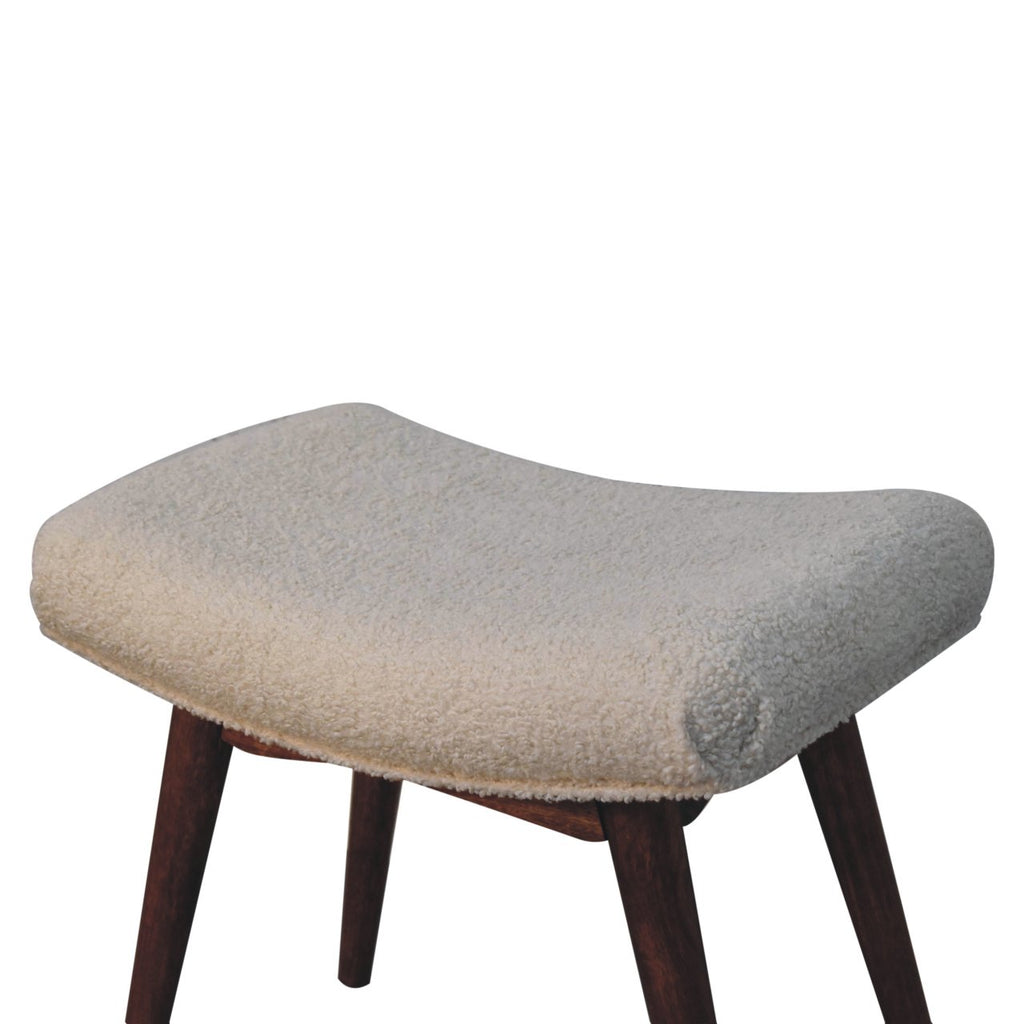Honey Caramel Boucle Cream Curved Bench product view 5 by Eversby Home