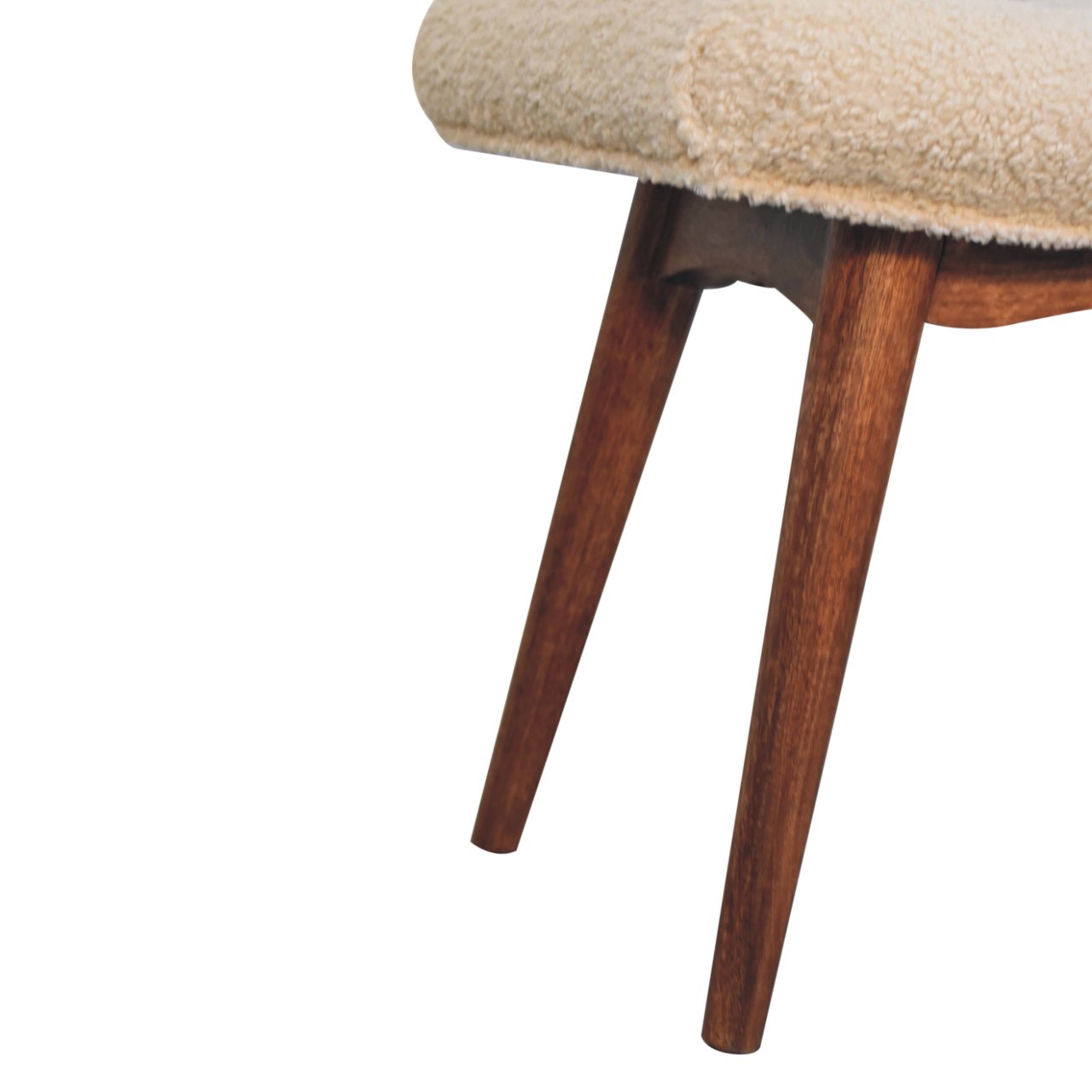 Honey Caramel Boucle Cream Curved Bench product view 7 by Eversby Home
