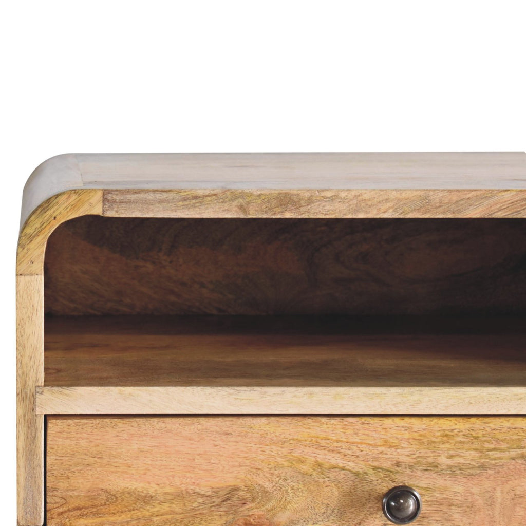 Large Warm Oak Floating Bedside Table product view 4 by Eversby Home