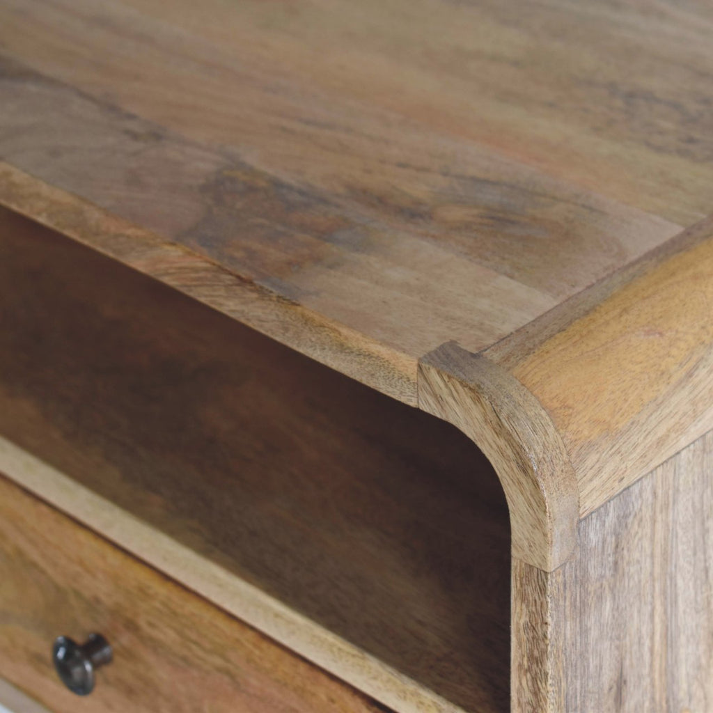 Large Warm Oak Floating Bedside Table product view 7 by Eversby Home