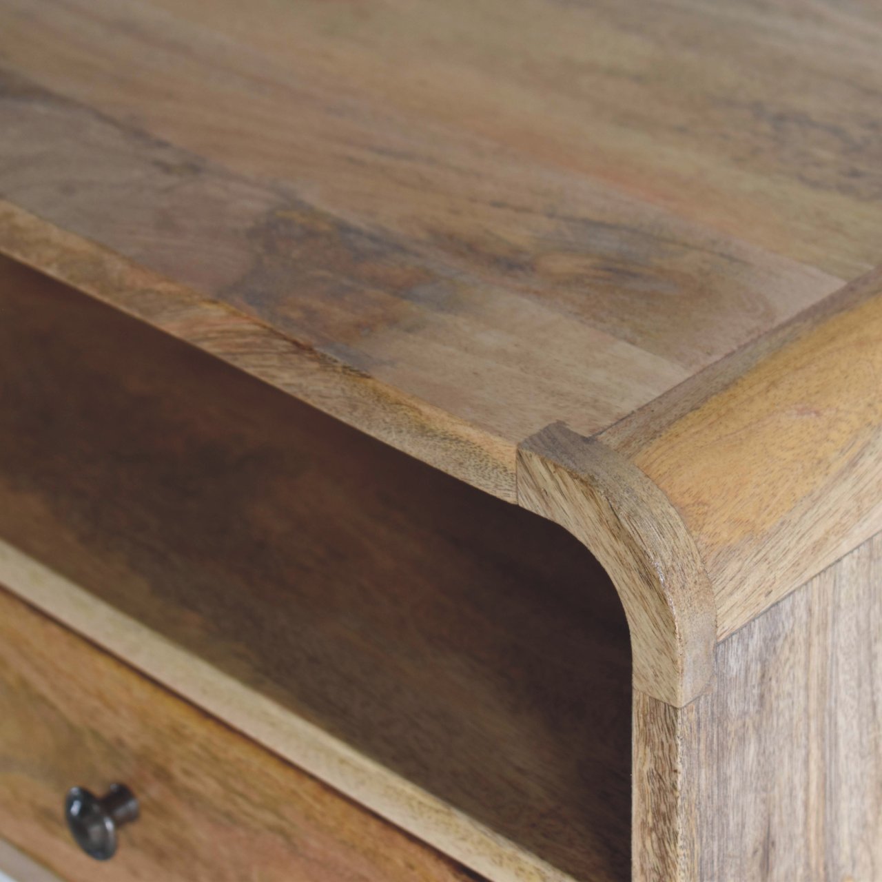 Large Warm Oak Floating Bedside Table product view 7 by Eversby Home