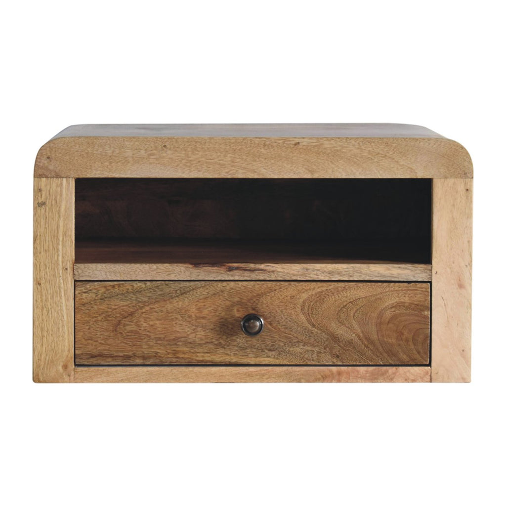 Chunky Warm Oak Floating Bedside Table product view 1 by Eversby Home