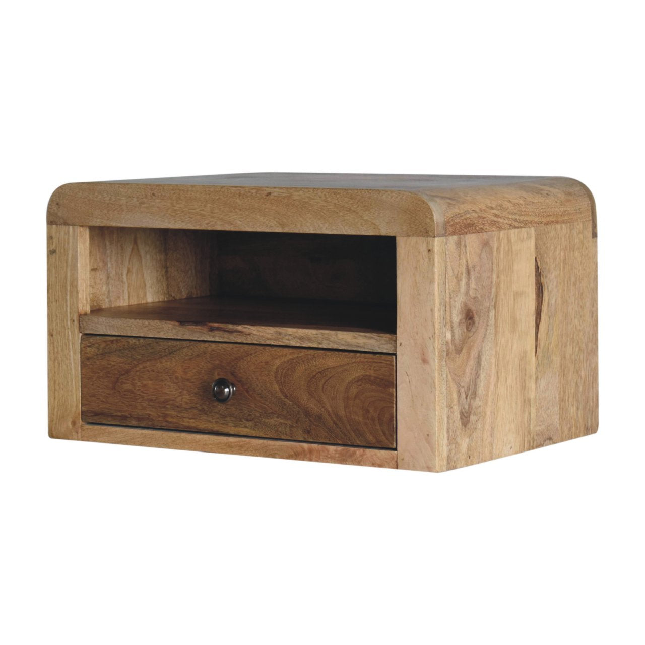 Chunky Warm Oak Floating Bedside Table product view 2 by Eversby Home