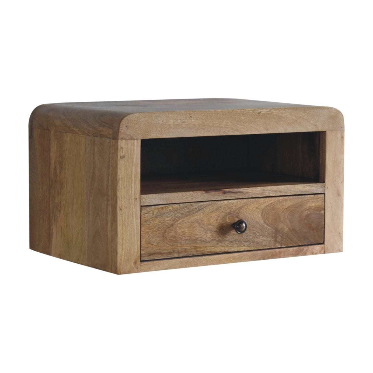 Chunky Warm Oak Floating Bedside Table product view 3 by Eversby Home