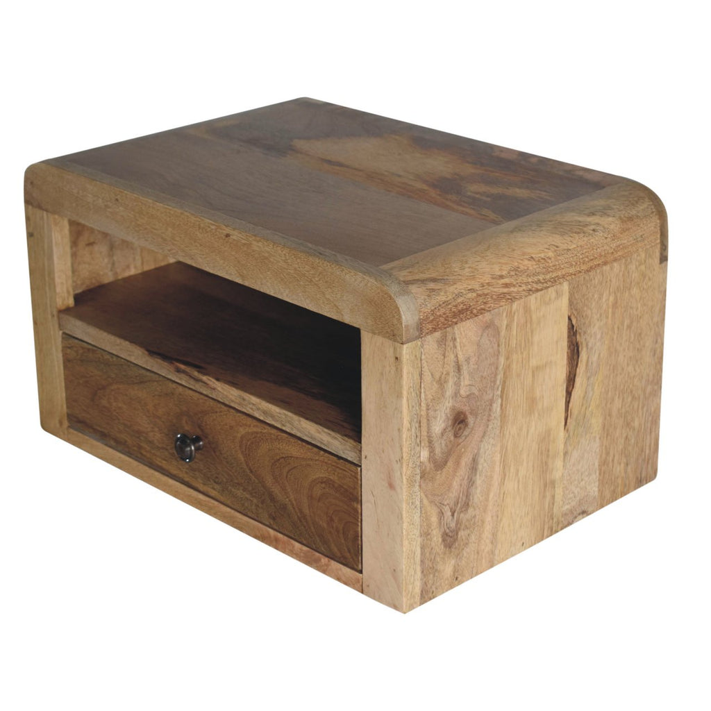 Chunky Warm Oak Floating Bedside Table product view 6 by Eversby Home