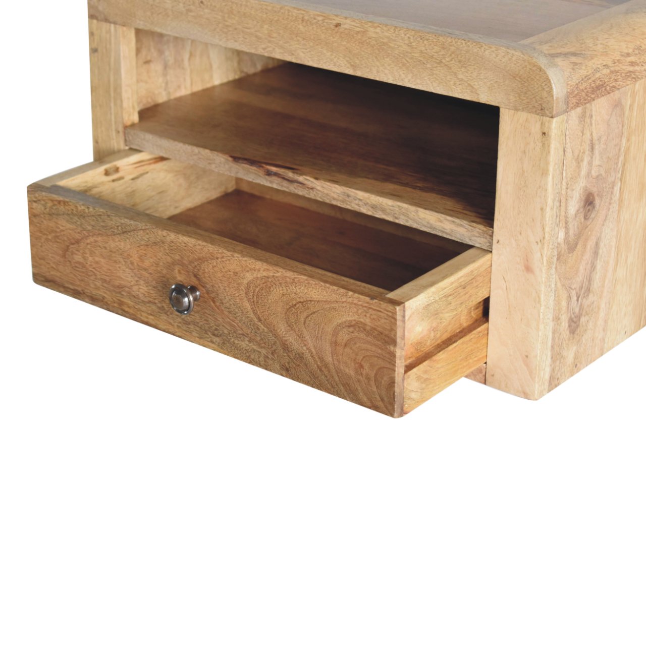 Chunky Warm Oak Floating Bedside Table product view 7 by Eversby Home