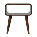 Curved Open Chestnut Bedside Table product view 1 by Eversby Home