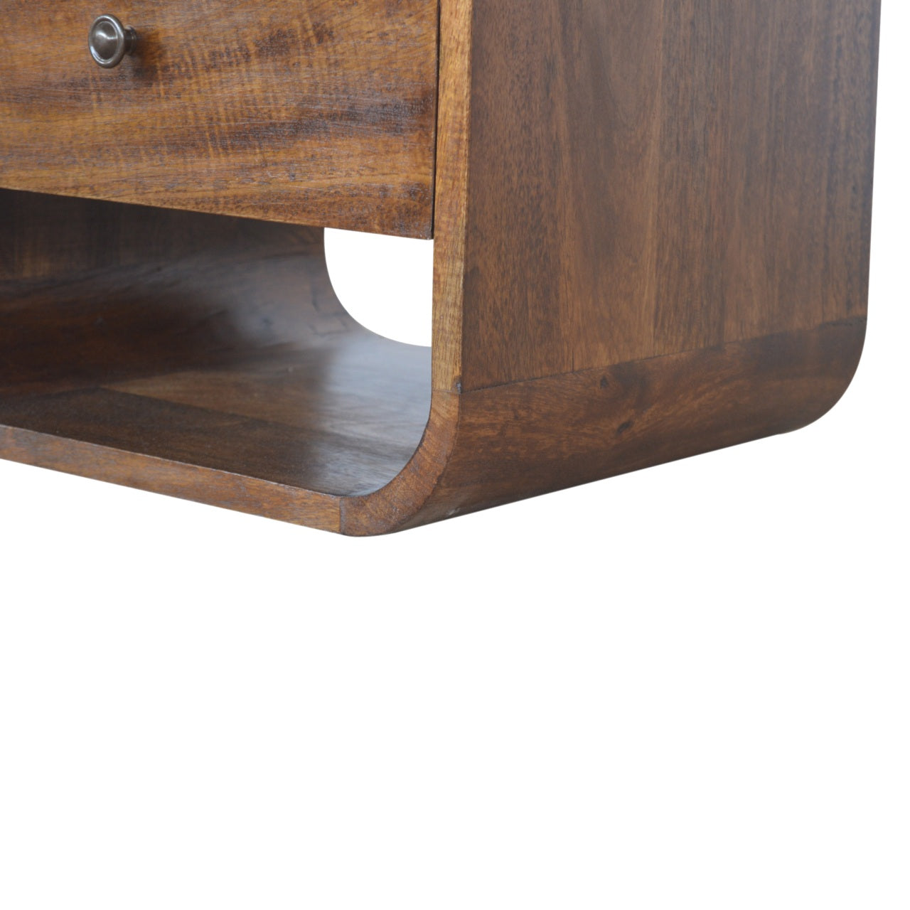 Chestnut Curve Two-Drawer Bedside Table product view 5 by Eversby Home