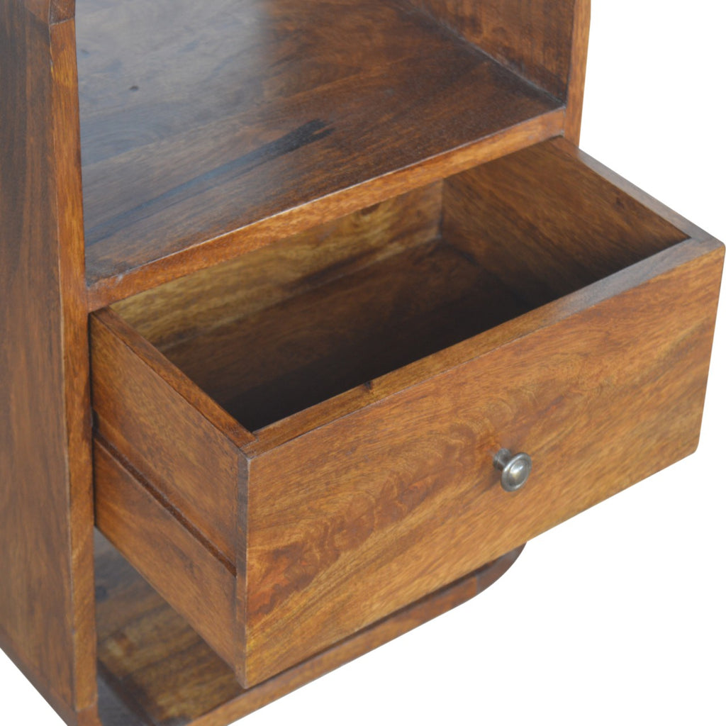 Chestnut Curve Two-Drawer Bedside Table product view 6 by Eversby Home