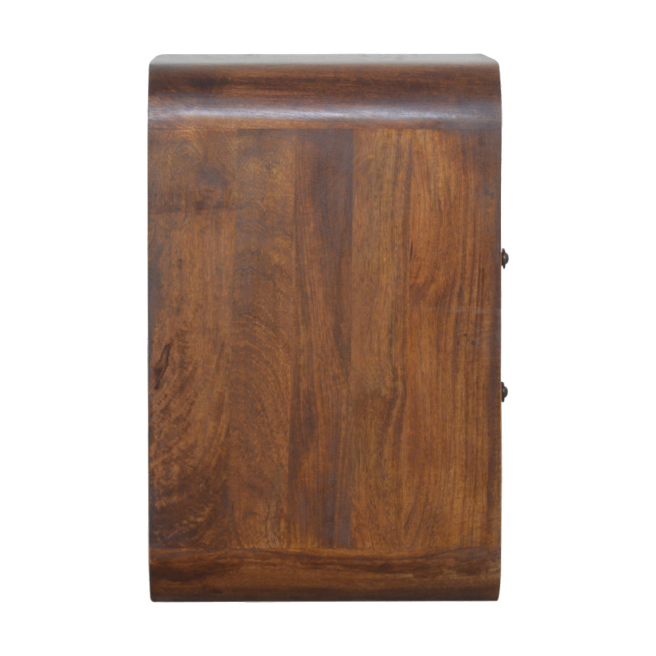 Chestnut Curve Two-Drawer Bedside Table product view 8 by Eversby Home