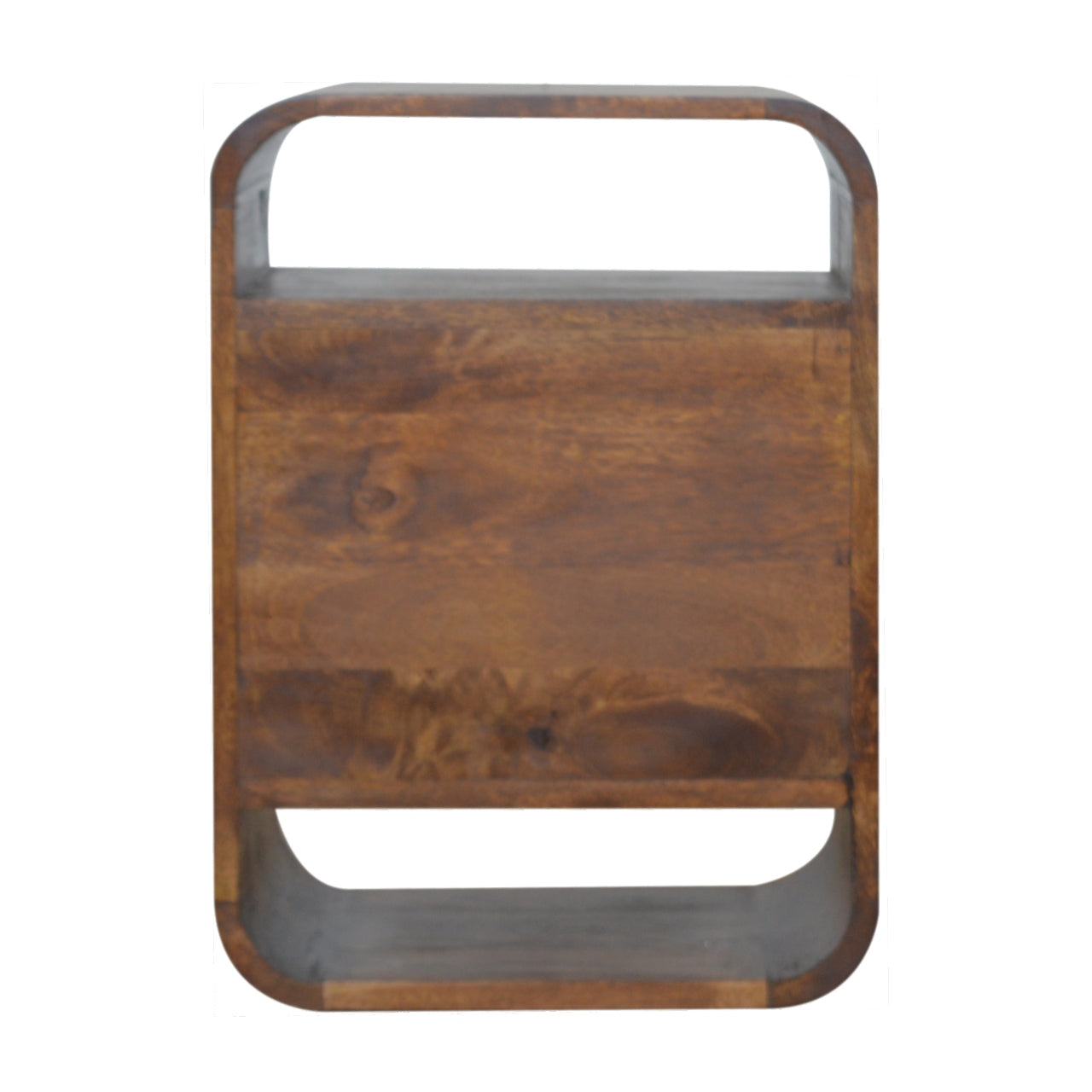 Chestnut Curve Two-Drawer Bedside Table product view 9 by Eversby Home