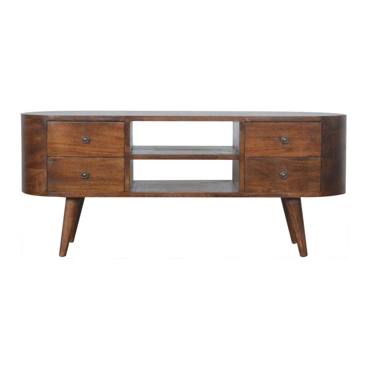 Chestnut Rounded TV Media Unit product view 1 by Eversby Home