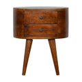 Chestnut Rounded Bedside Table product view 1 by Eversby Home