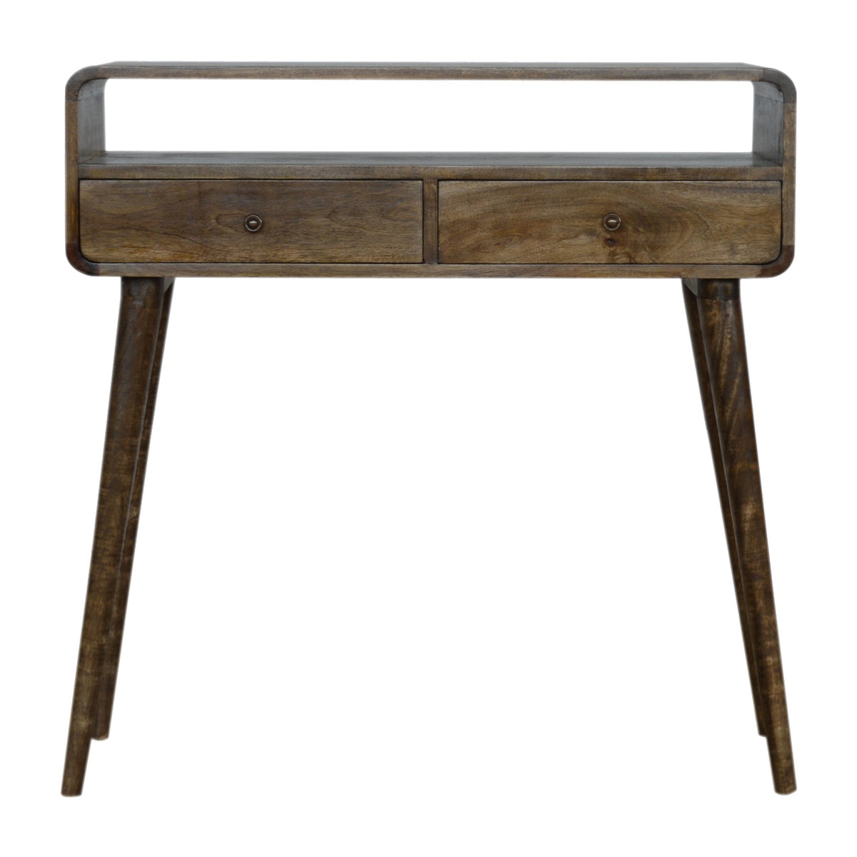 Curved Greywash Console Table