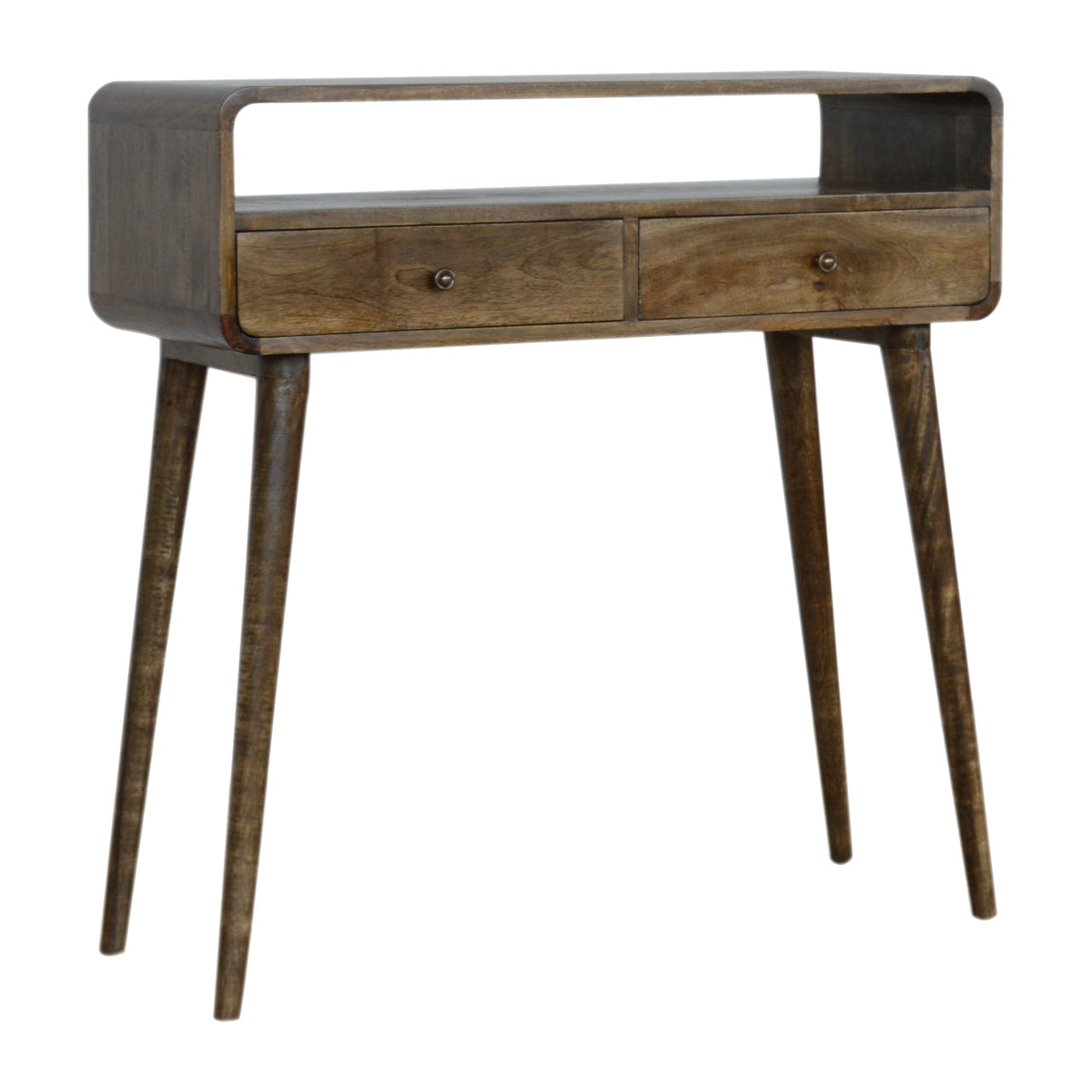 Curved Greywash Console Table product view 2 by Eversby Home