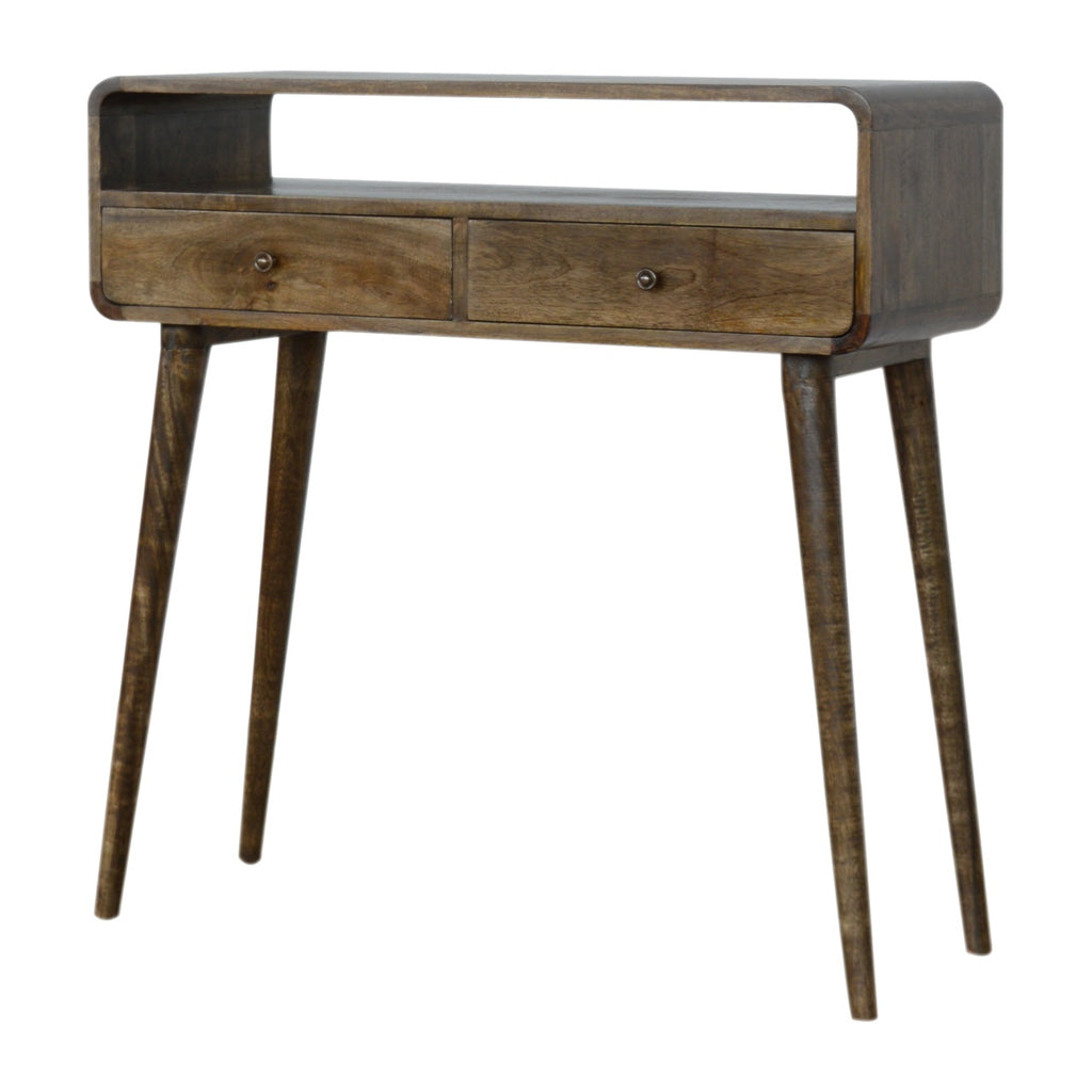 Curved Greywash Console Table product view 3 by Eversby Home