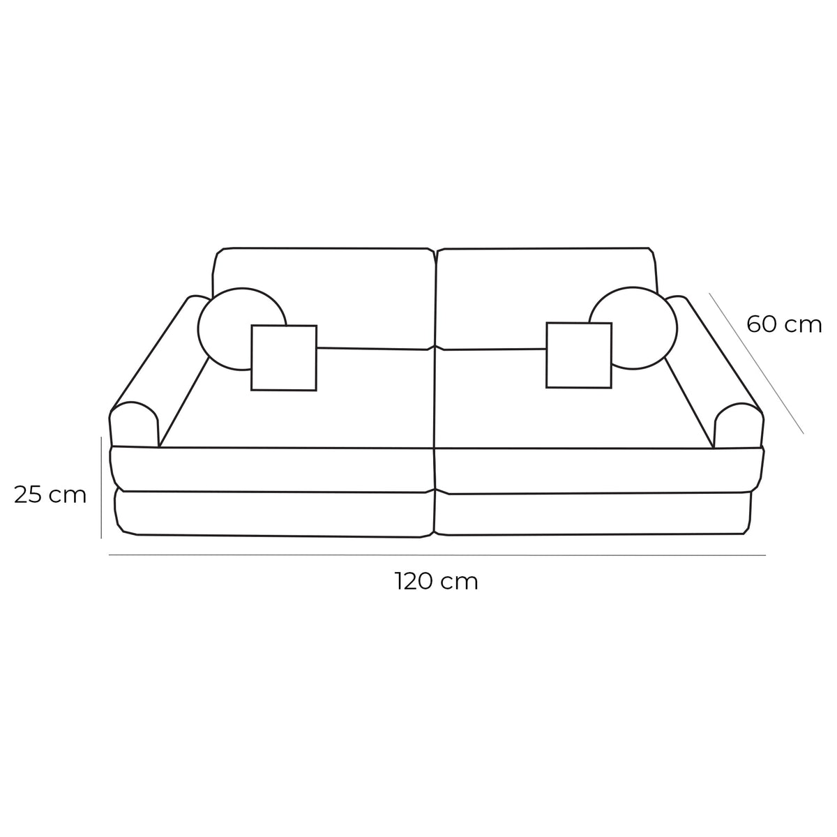 Eversby Edit — Corduroy Modular Play Sofa — Lavender, Medium