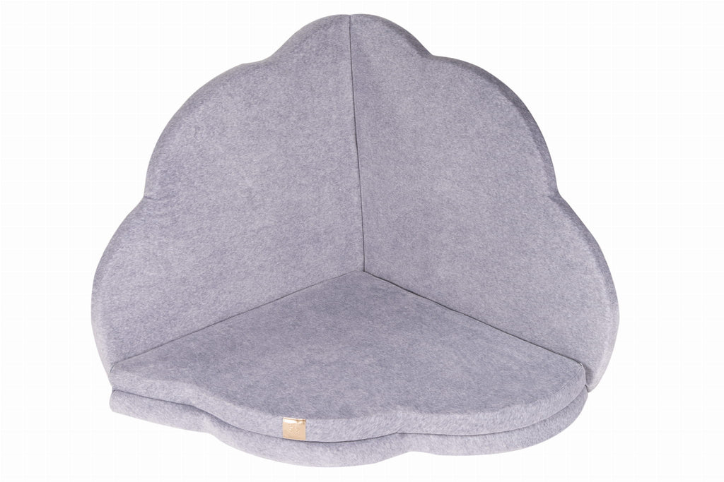 Eversby Edit — Folding Cloud Play Mat — Light Grey Velvet