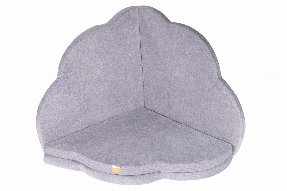 Eversby Edit — Folding Cloud Play Mat — Light Grey Velvet