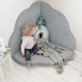 Eversby Edit — Folding Cloud Play Mat — Light Grey Velvet