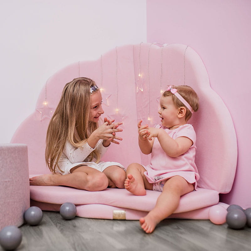 Eversby Edit — Folding Cloud Play Mat — Pink Velvet