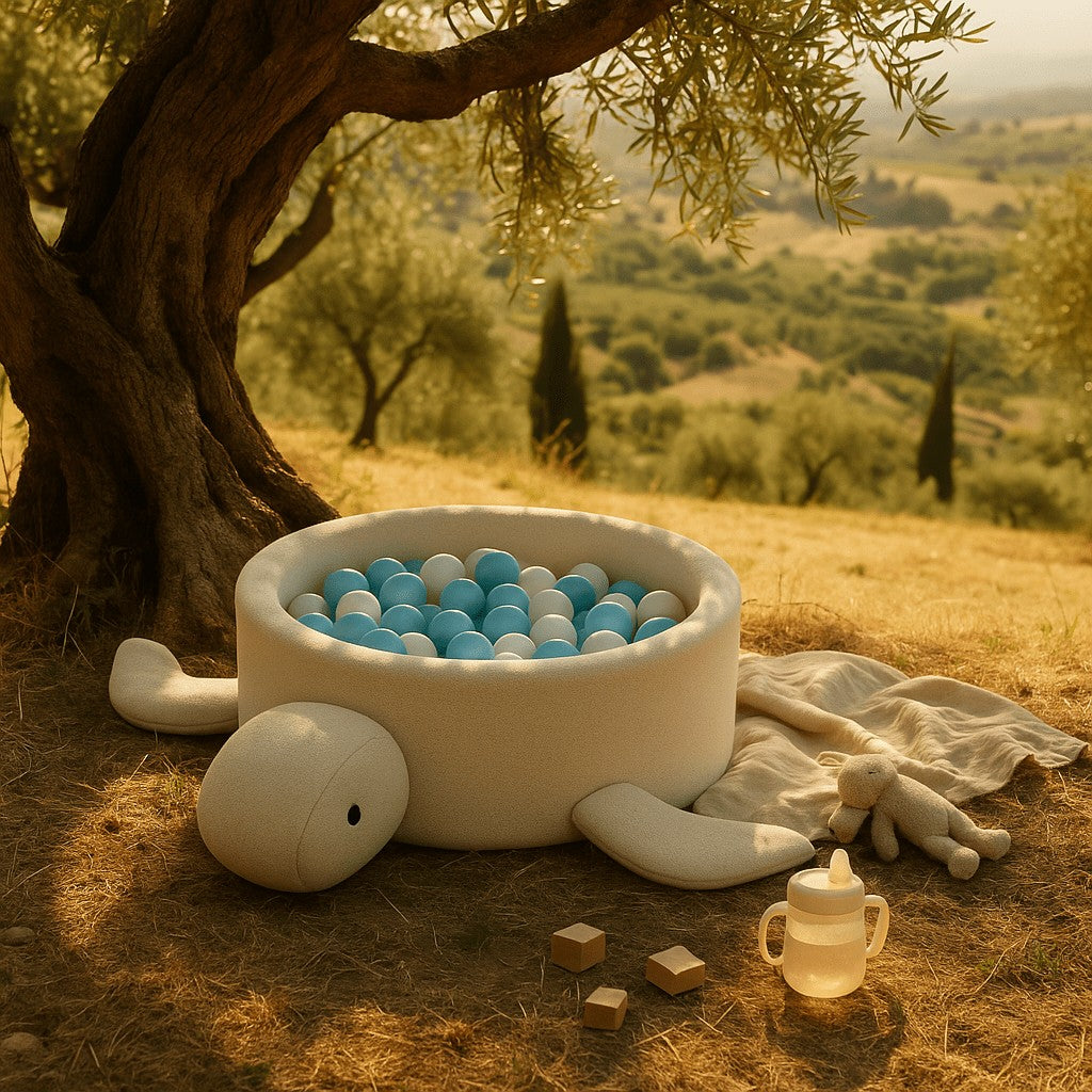 Eversby Edit — Turtle Ball Pit — Cream Bouclé, Without Balls