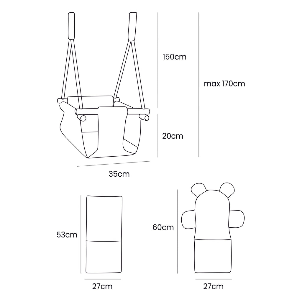 Eversby Edit — Teddy Indoor Baby Swing — Ecru