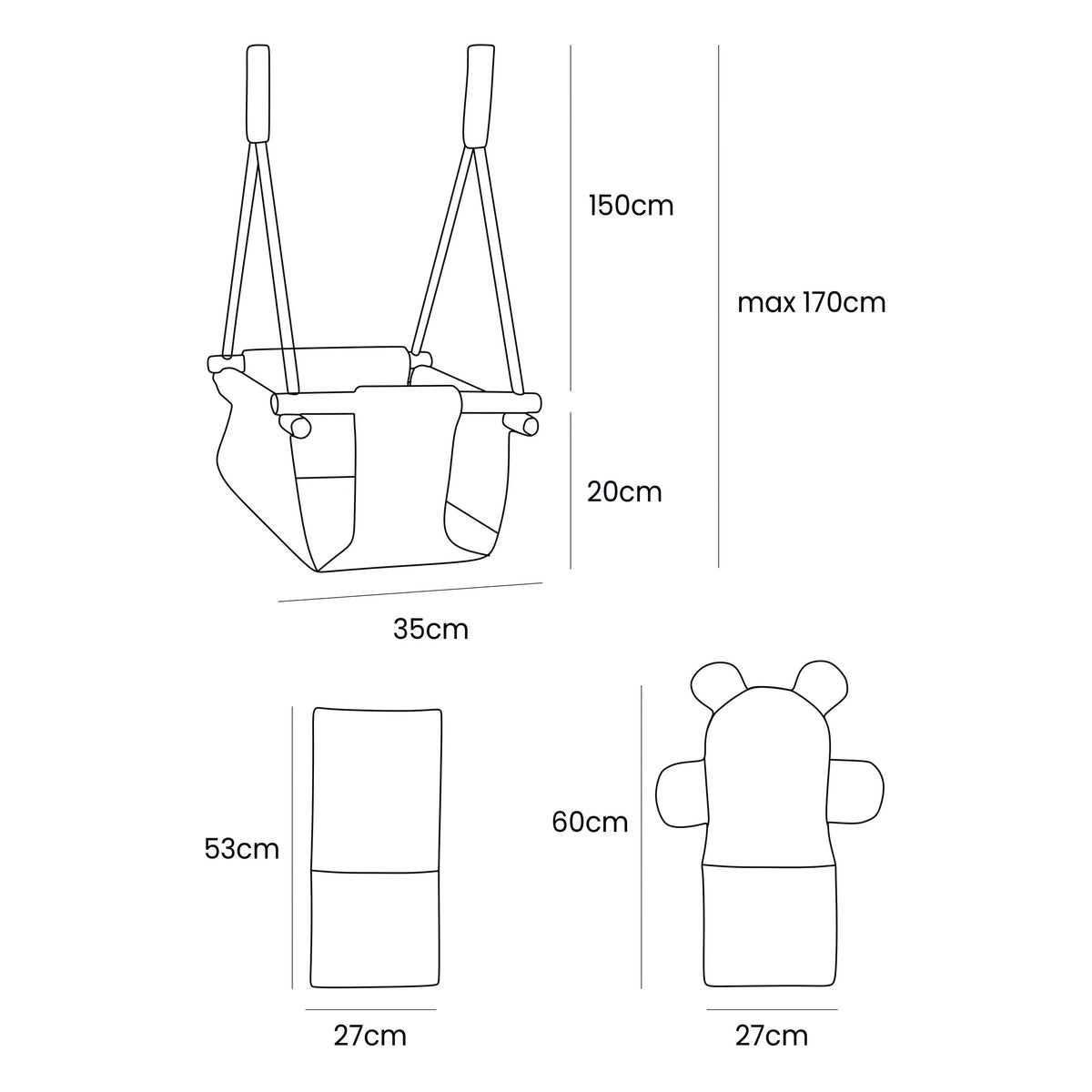 Eversby Edit — Teddy Indoor Baby Swing — Ecru
