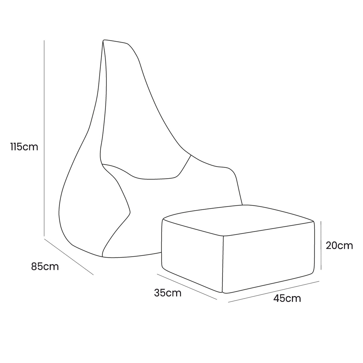 Eversby Edit — Beige Bean Bag & Footrest Set