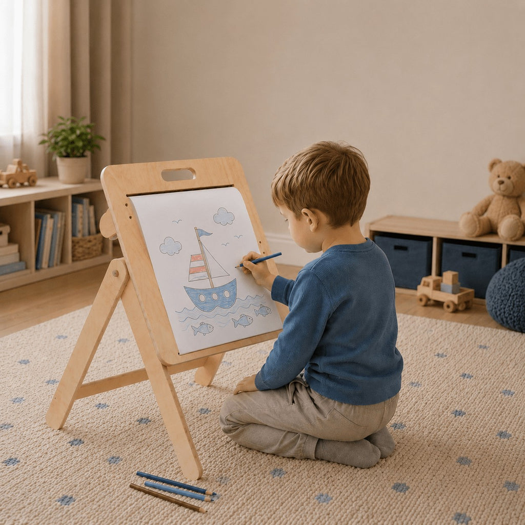 Eversby Edit — 2-in-1 Drawing Table & Easel with Paper Roll