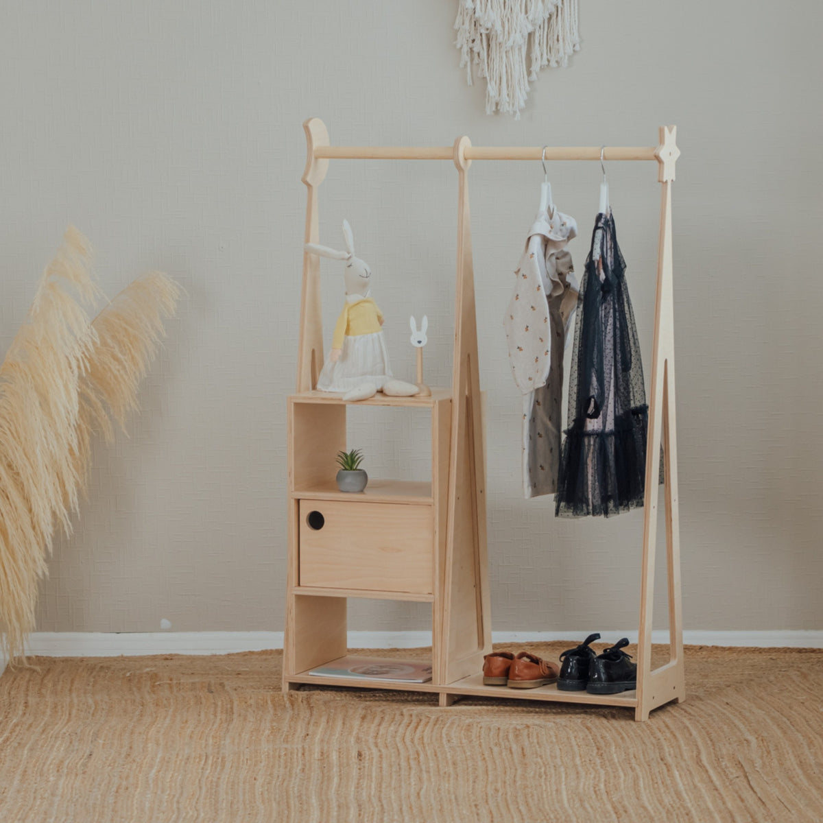 Eversby Edit — Montessori Wardrobe with Storage — Natural