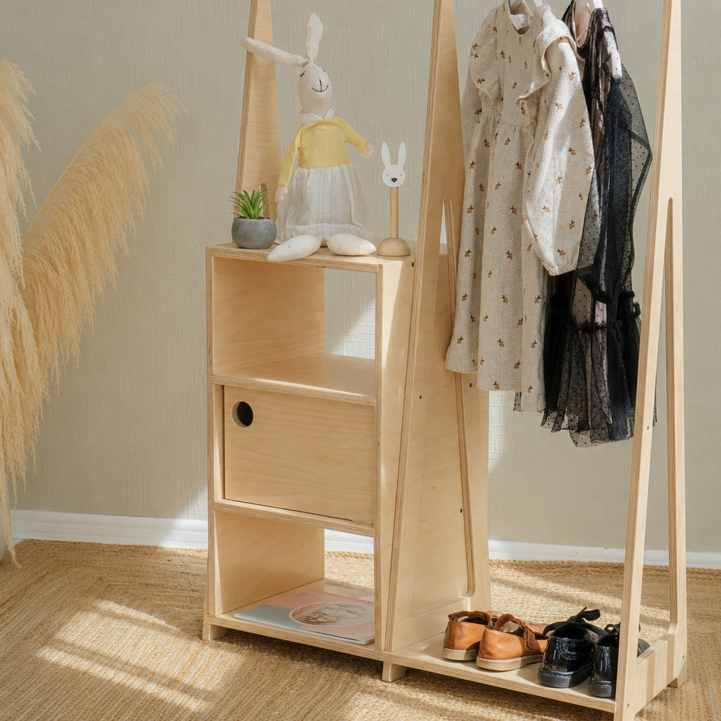 Eversby Edit — Montessori Wardrobe with Storage — Natural