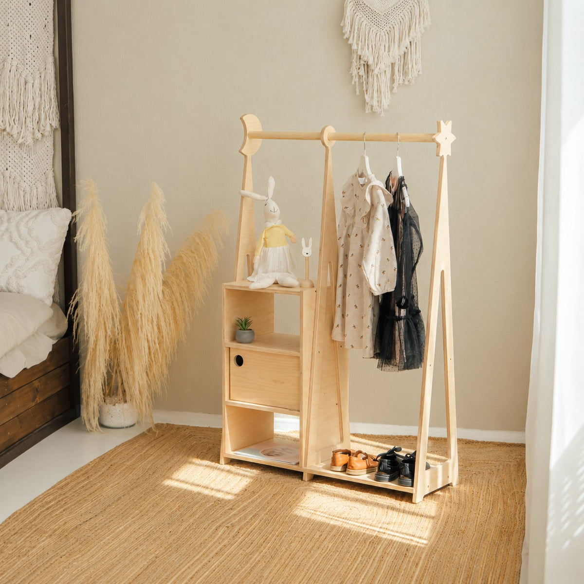 Eversby Edit — Montessori Wardrobe with Storage — Natural
