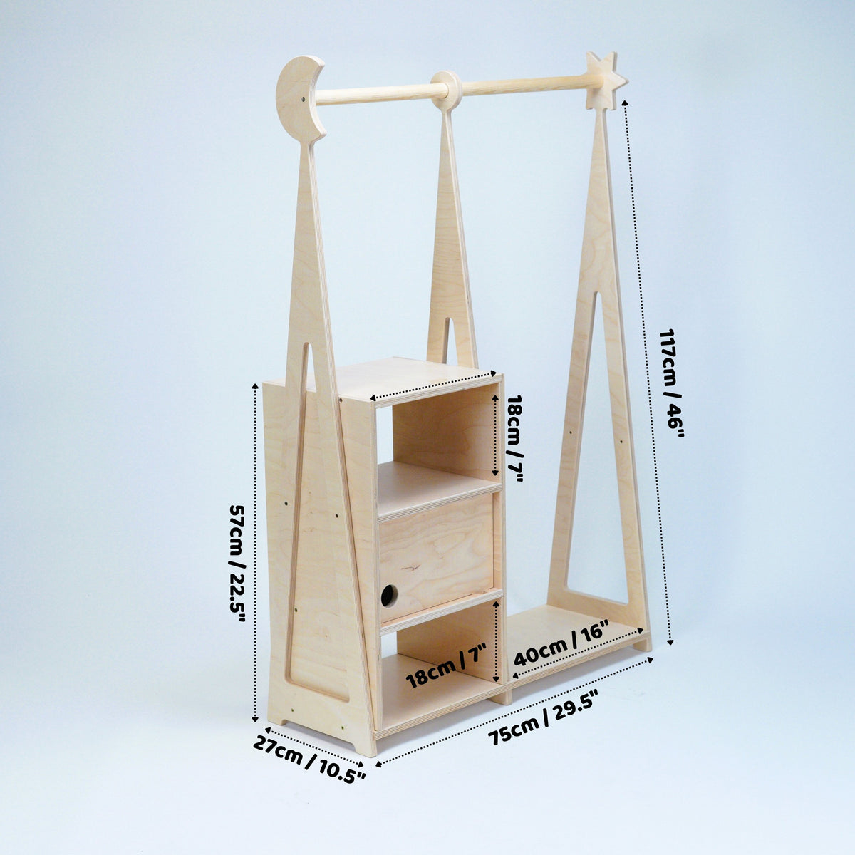 Eversby Edit — Montessori Wardrobe with Storage — Natural