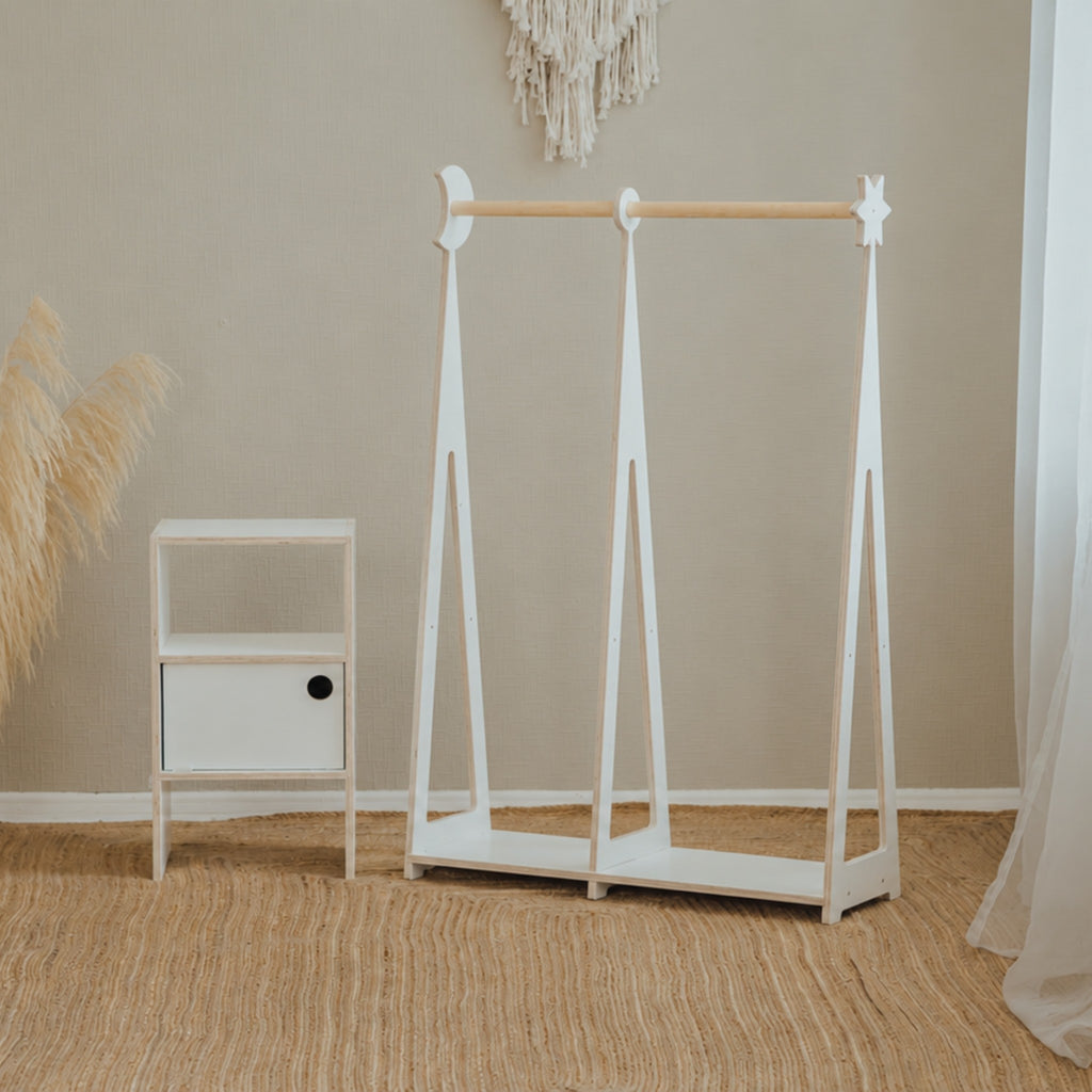 Eversby Edit — Montessori Wardrobe with Storage — White