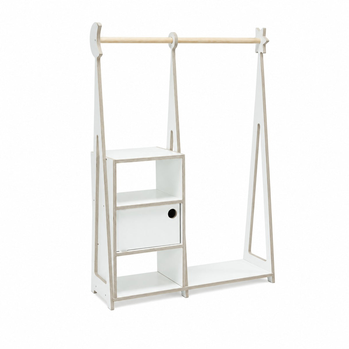 Eversby Edit — Montessori Wardrobe with Storage — White