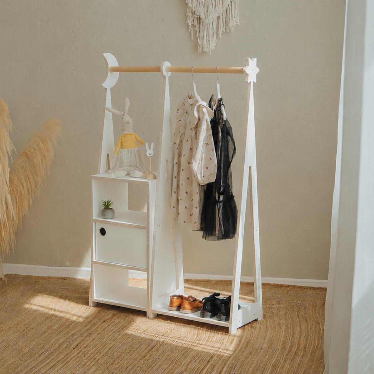 Eversby Edit — Montessori Wardrobe with Storage — White