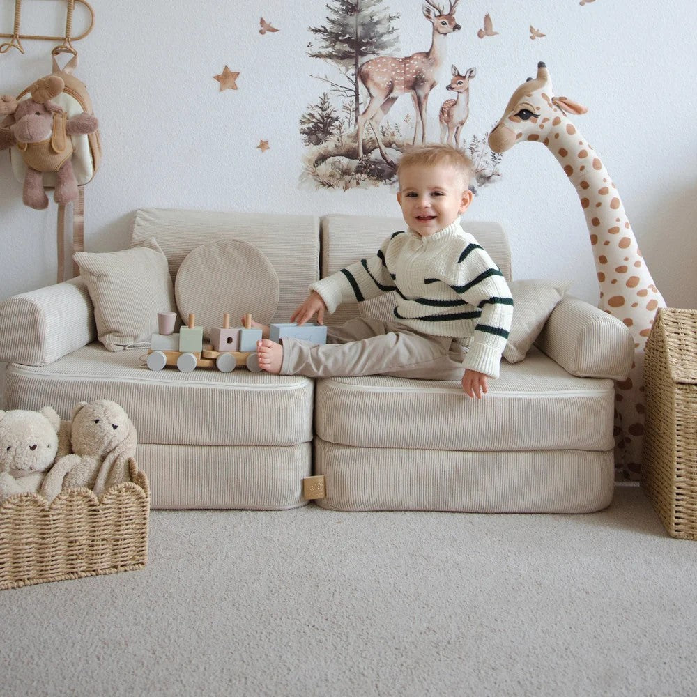 Eversby Edit — Corduroy Modular Play Sofa — Taupe, Medium