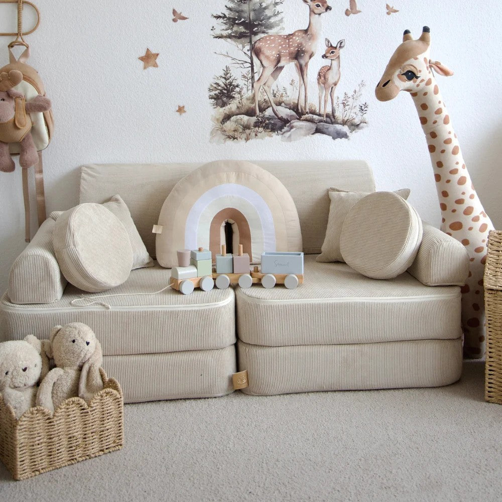 Eversby Edit — Corduroy Modular Play Sofa — Taupe, Medium