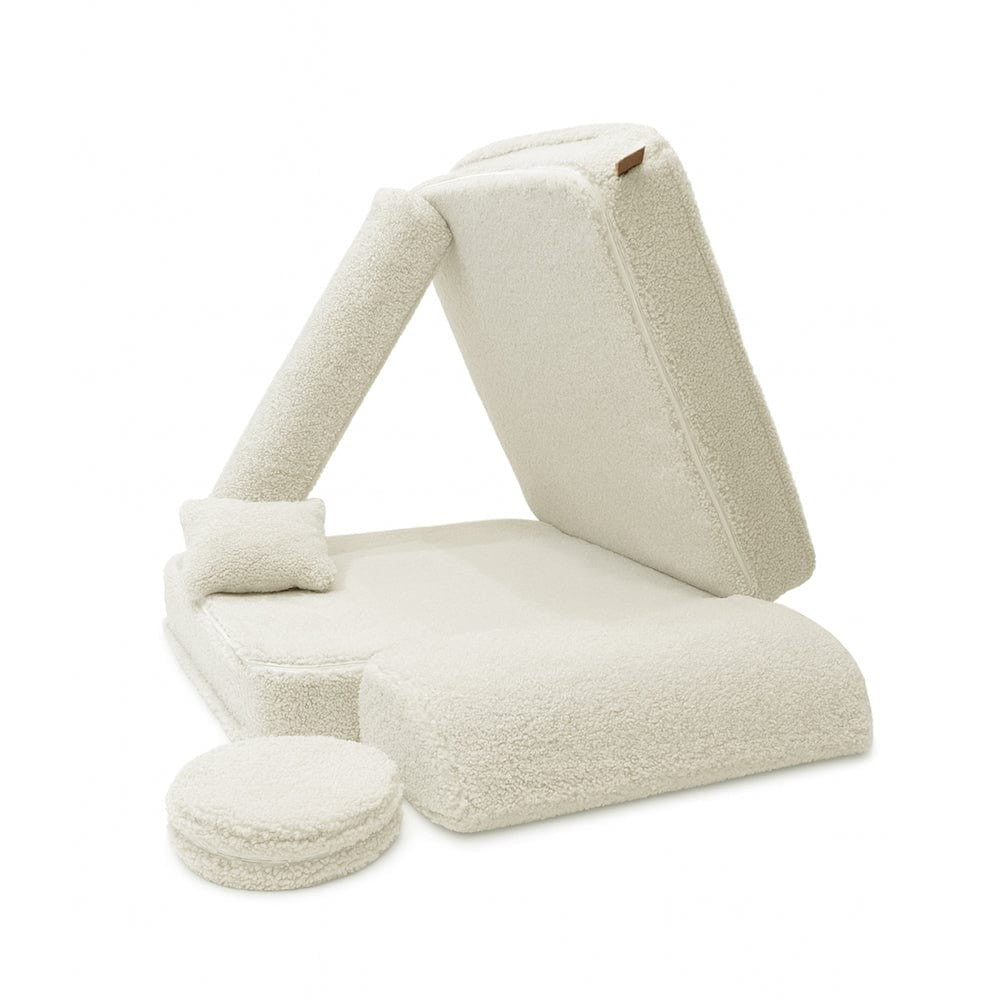 Eversby Edit — Cream Textured Modular Floor Chair — 5 Piece