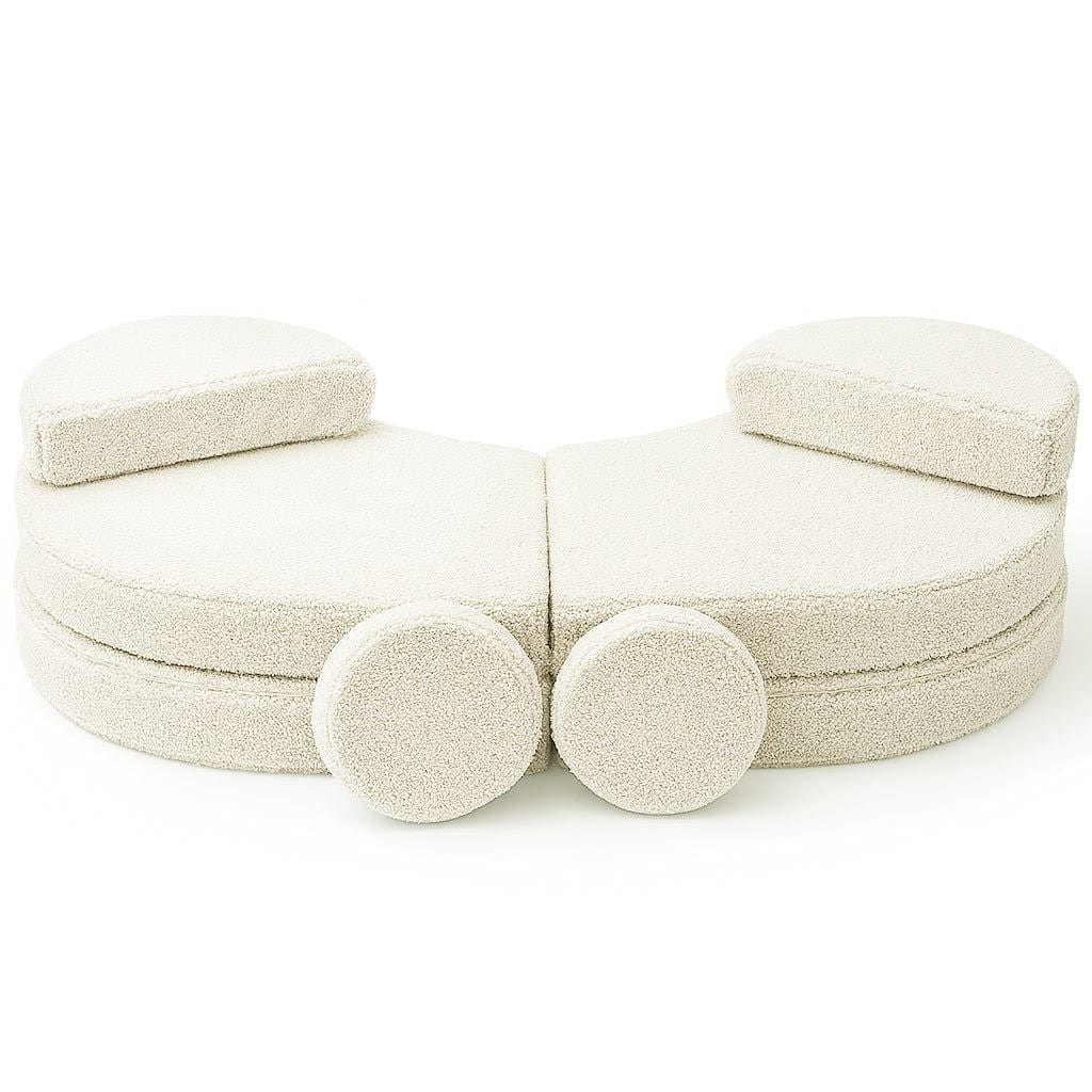 Eversby Edit — Cream Rounded Modular Play Sofa — 6 Piece
