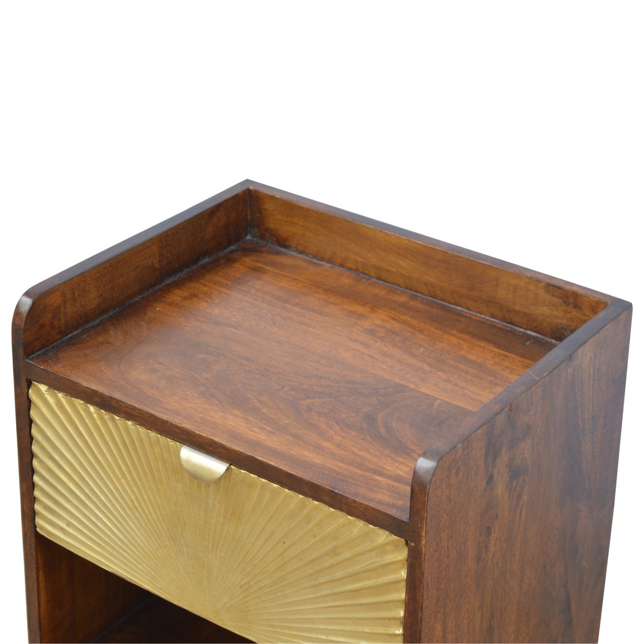 Manila Gold One-Drawer Bedside Table product view 5 by Eversby Home