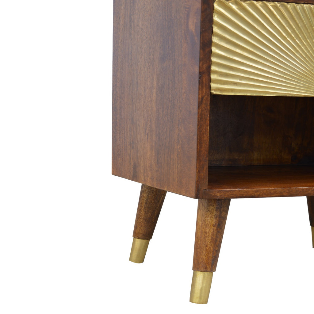 Manila Gold One-Drawer Bedside Table product view 4 by Eversby Home