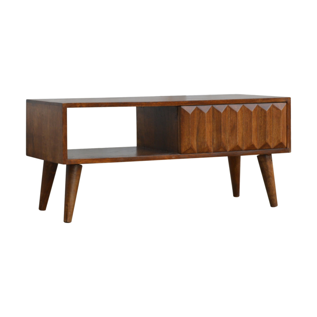 Chestnut Prism Sliding Media Unit product view 2 by Eversby Home