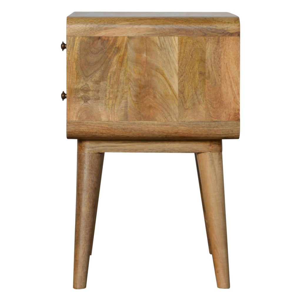 Curved Warm Oak Bedside Table product view 7 by Eversby Home