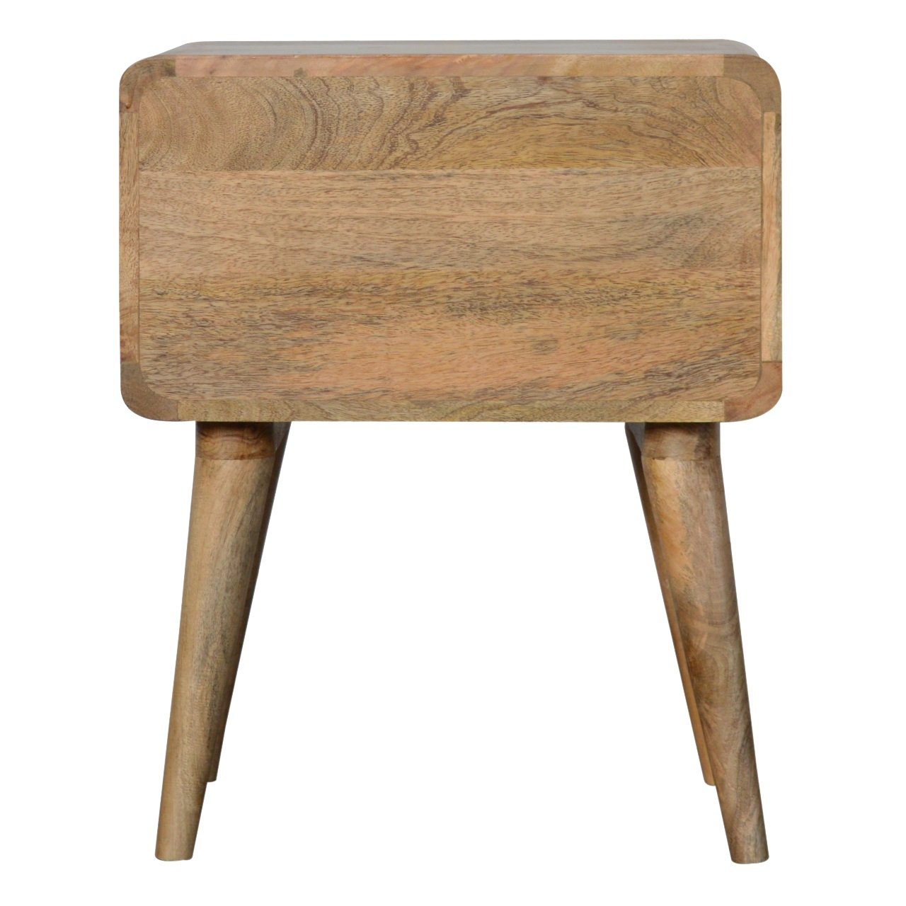 Curved Warm Oak Bedside Table product view 8 by Eversby Home