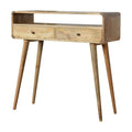 Curved Warm Oak Console Table product view 1 by Eversby Home